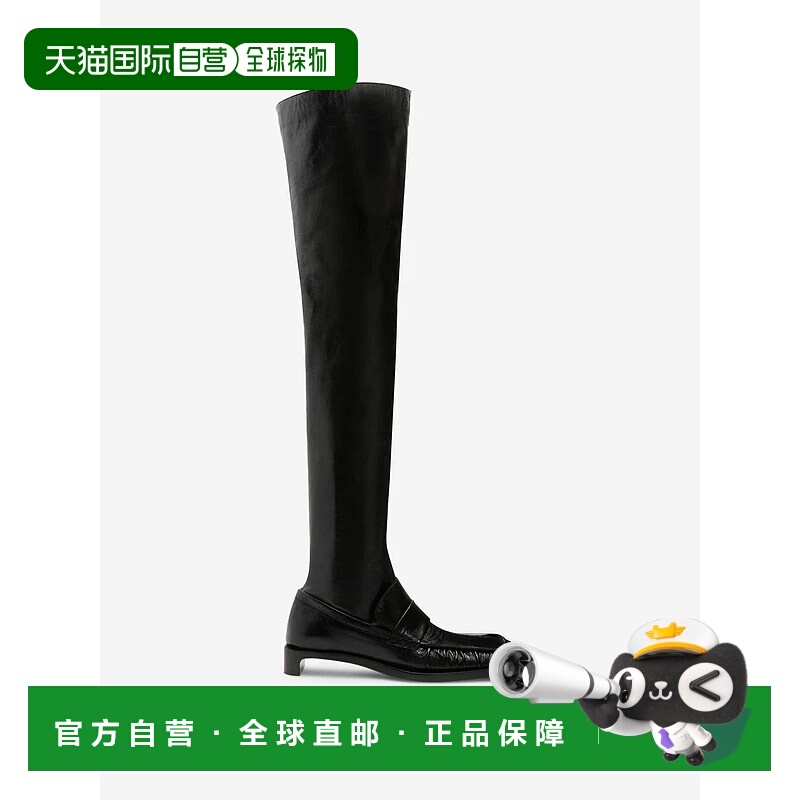 1h可退 JIL SANDER 女士靴子 J16WW0061001 AW2025 黑色长筒靴