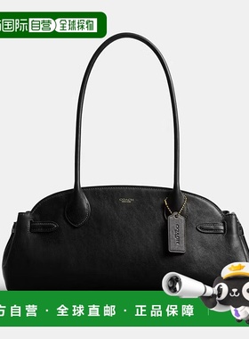 COACH Empire 34 女士黑色釉面皮革  大号单肩手提包CCM57B4BK