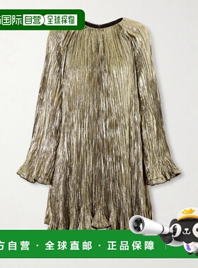 1h可退 潮奢 ULLA JOHNSON 女士 Claire 褶裥卢勒克斯迷你连衣裙