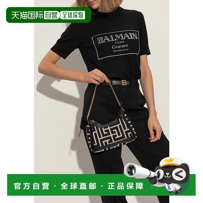 1h可退 BALMAIN 女士斜挎包 EN1BT920TJQYGFE AW2024 黑色 B-Army