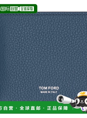 1h可退 潮奢 Tom Ford 汤姆 福特 男士 蓝色 Grain Leather Money