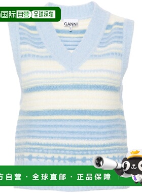 1h可退 潮奢 GANNI 甘尼 女士 条纹针织背心 K2258