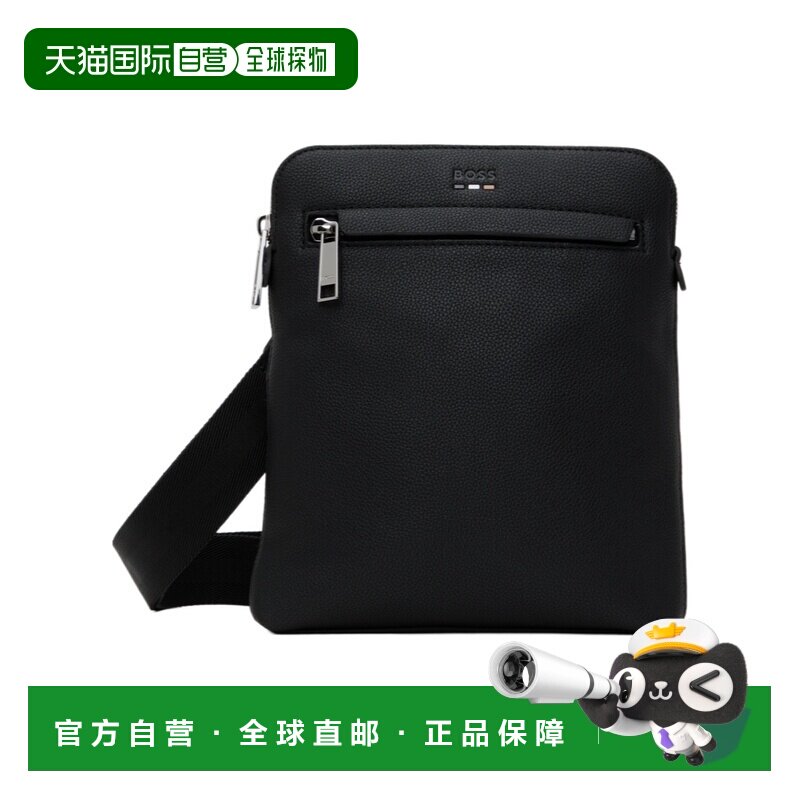BOSS HUGO BOSS 男士斜挎包 50536477001 CO 黑色 徽标单肩包