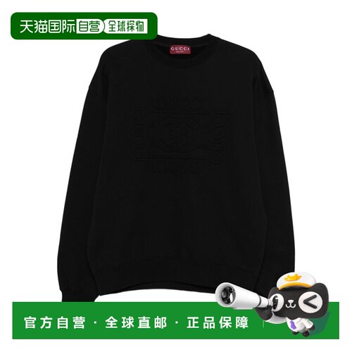 GUCCI 男士卫衣 795510XJHN81043 SS2026 黑色 'Incrocio GG' swe