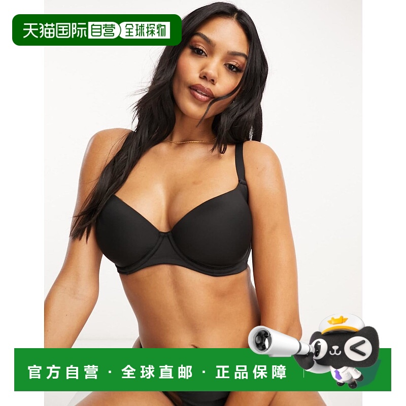 1h可退 潮奢 ASOS 女士 Fuller moulded t-shirt 设计胸部文胸(黑