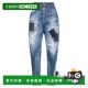 潮奢 舒适时尚 Dsquared2 女士 1h可退 blue蓝色 二次方 直筒裤