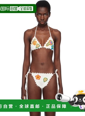 1h可退 潮奢 Casablanca 女士 白色 Motif Crochet 比基尼上装 WS