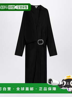 1h可退 潮奢 LOEWE 罗意威 女士 黑色粘胶纤维束带连衣裙 S359Y09