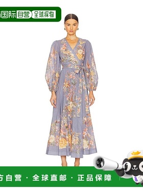 1h可退 潮奢 ZIMMERMANN 女士 Tallow 裹式中长连衣裙 1179DRS253