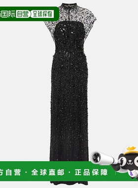 1h可退 潮奢 Jenny Packham 女士 水晶垂坠礼服 black黑色 舒适时