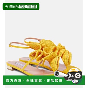 1h可退 潮奢 AQUAZZURA 女士 Noches Tropicales 拉菲草编织人字