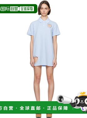 1h可退 潮奢 AREA 女士 蓝色 Crystal Heart Cutout Polo 连衣裙