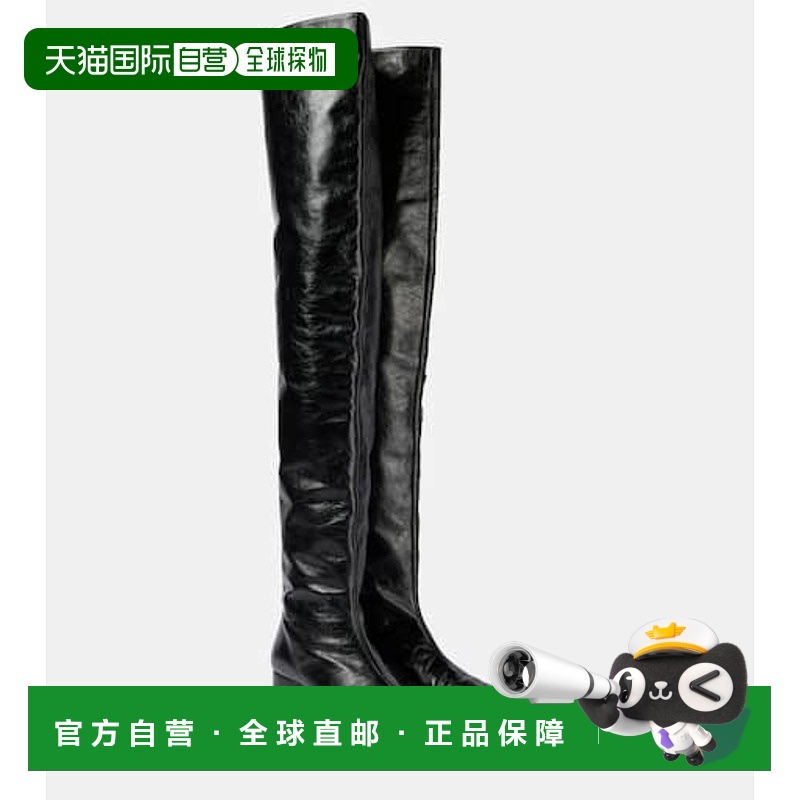 1h可退 潮奢 KHAITE 女士 Andee 皮质过膝靴子 black黑色 舒适时