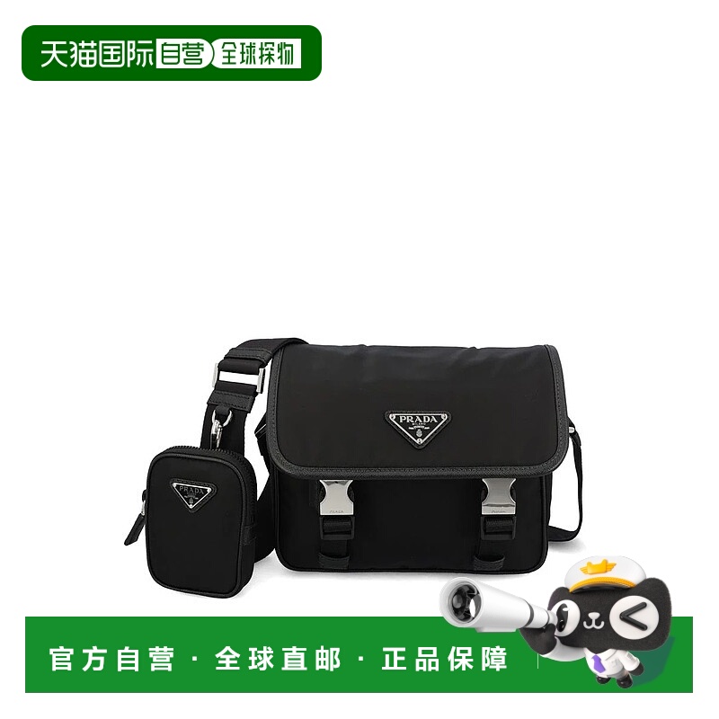 1h可退 PRADA 男士单肩包 2VD0342DMHF0002P26 SS2026 黑色普拉达