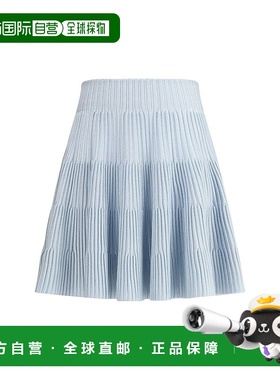 BALMAIN 女士半身裙 FF1LB512KI83SOM AW2025 蓝色 罗纹半身裙