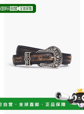 1h可退 潮奢 Sandro 女士 仿旧皮带腰带 SFACE00359NOIR