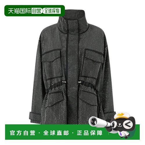 PINKO 女士抓绒衣 104598A2BWZ99 AW2025 灰色 闪亮迷你铆钉装饰