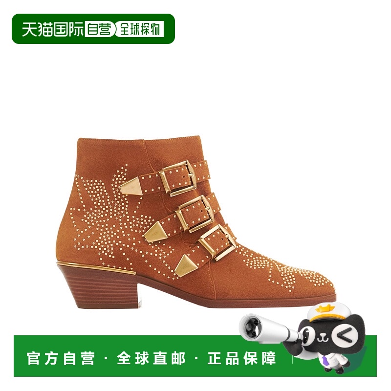 1h可退 CHLOÉ 女士高跟鞋 C23W134F627T CO 棕色 SUSANNA踝靴