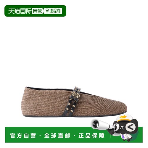 ALAIA 女士休闲鞋 AA3A058TK036743 SS2026 棕色 编织玛丽珍平底