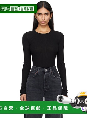 1h可退 潮奢 AGOLDE 女士 黑色 Alma Shrunken T 恤 A71193048