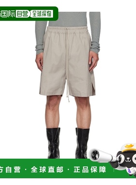 RICK OWENS 男士短裤 RU02E1397TE08 AW2025 灰色 松紧腰短裤