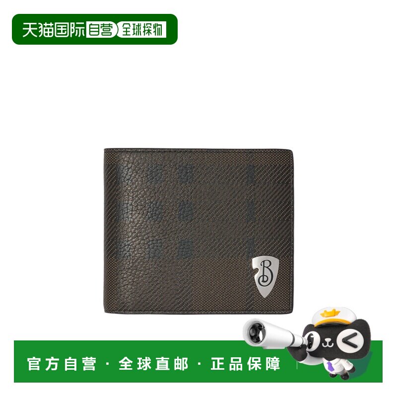 BURBERRY 男士钱包 81029271 AW2024 黑色 B Shield 双折钱夹