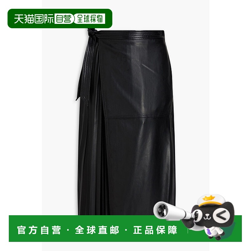 1h可退 潮奢 Simkhai 女士 Mar 褶裥中长裹裙 4233039VBLACK