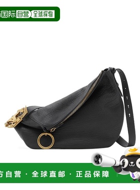 BURBERRY 女士斜挎包 80752551 CO 黑色 中号 Knight圆环单肩包