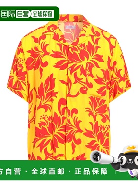 1h可退 潮奢 Erl 男士 花纹衬衫 orange橙色 舒适时尚