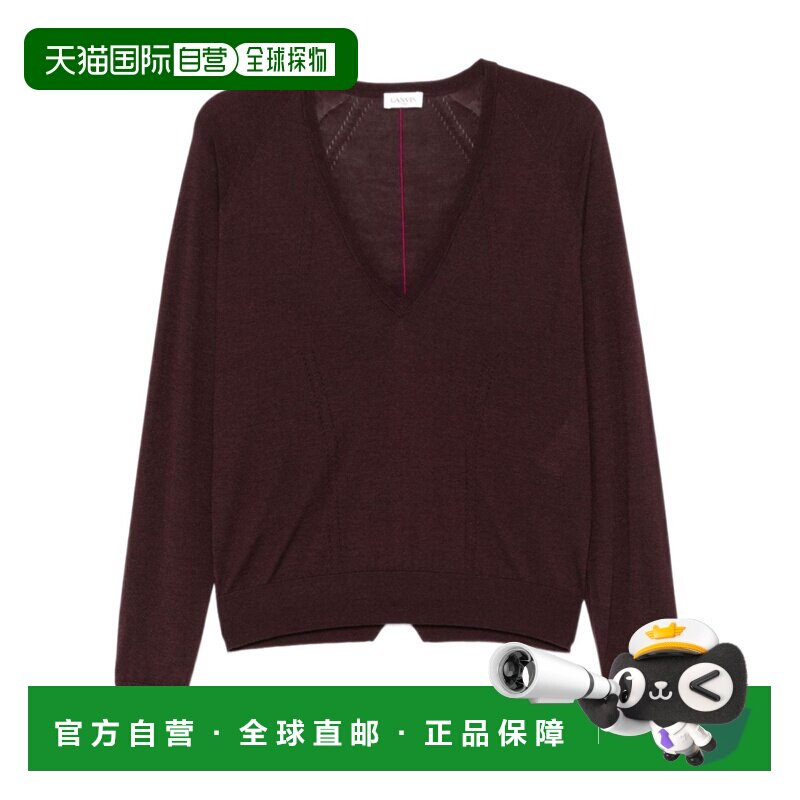 LANVIN 女士针织衫 RWPO0027K00439 AW2024 棕色 长袖毛衣图片