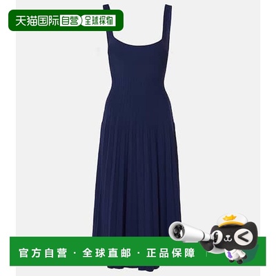 1h可退 潮奢 Staud 女士 Ellison 褶裥密针织中长连衣裙