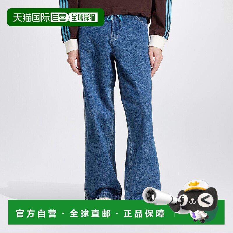 1h可退 潮奢 Adidas 男士 Firebird 中长蓝色牛仔裤 JC6234DEME