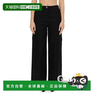 女士休闲裤 人字纹休闲裤 F9612099 黑色 AW2024 GANNI