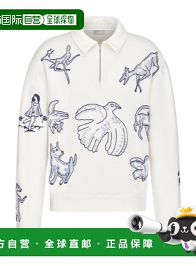 DIOR 男士针织衫 583J604A3000C085 SS2025 白色 长袖刺绣针织