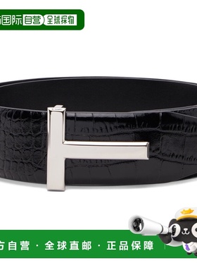 1h可退 潮奢 Tom Ford 汤姆 福特 男士 黑色 T 双面腰带 TB178LCL