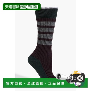 1h可退 潮奢 Thom Browne 汤姆 布朗 男士 条纹罗纹羊绒袜子 MAS1