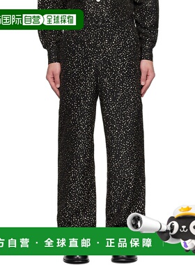 1h可退 潮奢 Bode 男士 黑色亮片长裤 MRF24BT067休闲裤阔腿裤