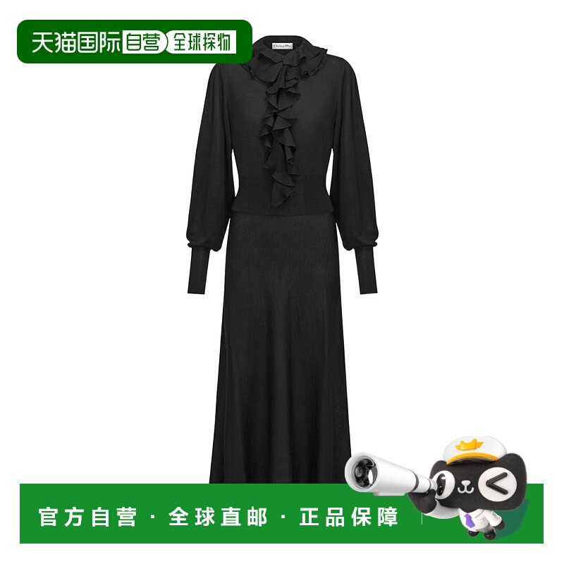 1h可退 DIOR 女士连衣裙 554R09A2049X9000 AW2025 黑色 中长款连