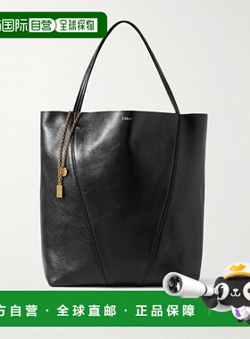 1h可退 潮奢 Chloe 蔻依 女士 SPIN 黑色皮革大号购物包 CHC25SS8