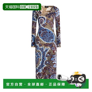 1h可退 潮奢 Etro 艾特罗 女士 中长连衣裙 blue蓝色 舒适时尚