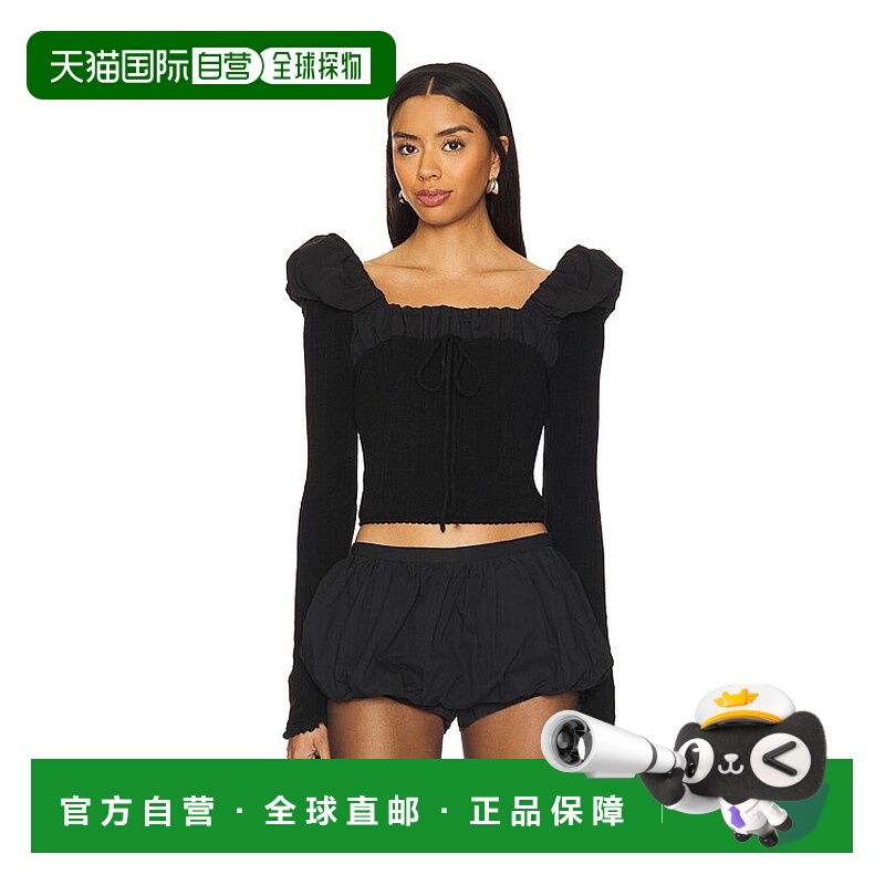 1h可退 潮奢 For Love & Lemons 女士 Aliyah 网眼提花上衣 CT219