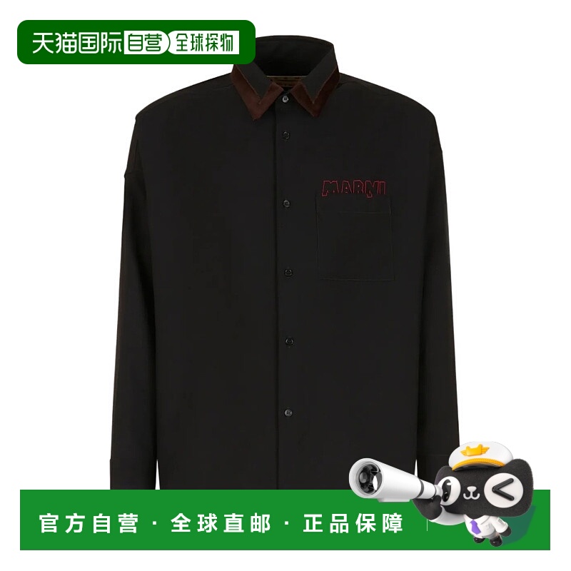 1h可退 MARNI 男士衬衫 CUMU0061Q1TW83900N99 AW2025 黑色