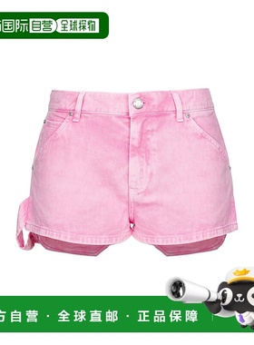 PINKO 女士短裤 104893A2HDN44 SS2025 粉红色 腰带环短裤休闲裤