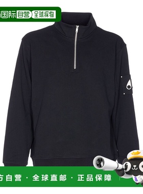 MOOSE KNUCKLES 男士卫衣 M35MS613292 AW2025 黑色半拉链