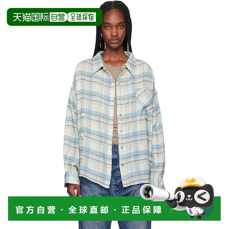 1h可退 潮奢 R13 女士 蓝色 Double Front 衬衫 R13WR371R481B