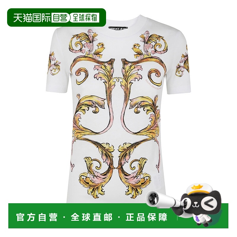 1h可退 VERSACE JEANS 女士T恤 78HAH6P8JS472G03 SS2025短袖