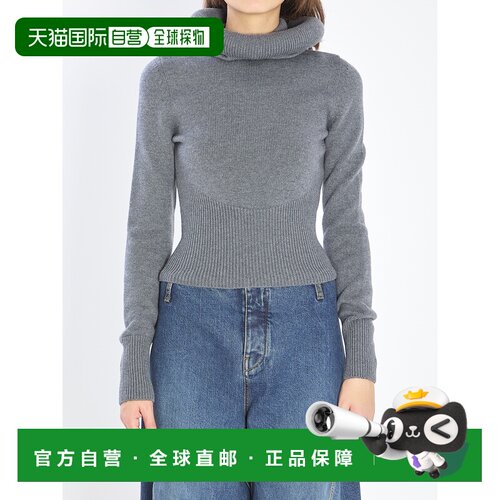 ALAIA 女士卫衣 AA9G0071K133B821 SS2026 灰色 长袖毛衣