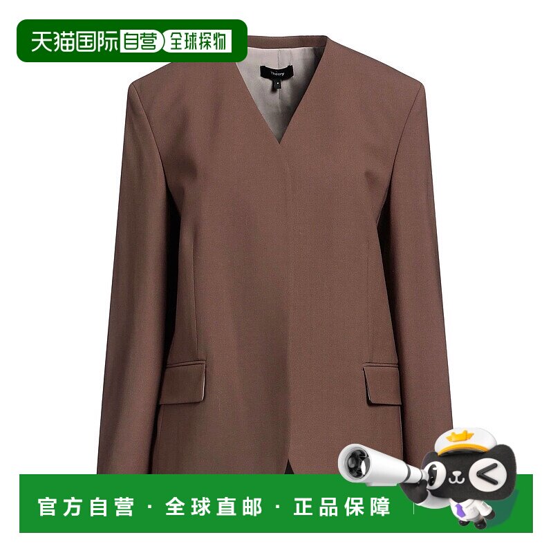 潮奢 THEORY 希尔瑞 女士 西装外套 brown棕色 舒适时尚