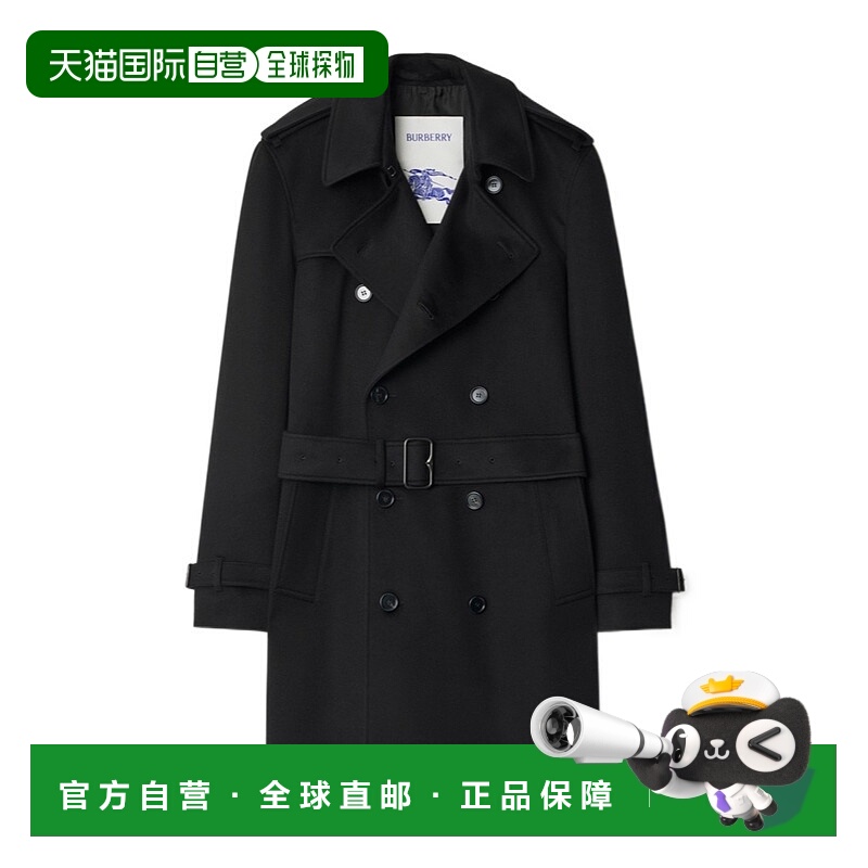 BURBERRY 男士大衣 81131711 AW2025 黑色 中长款羊绒风衣