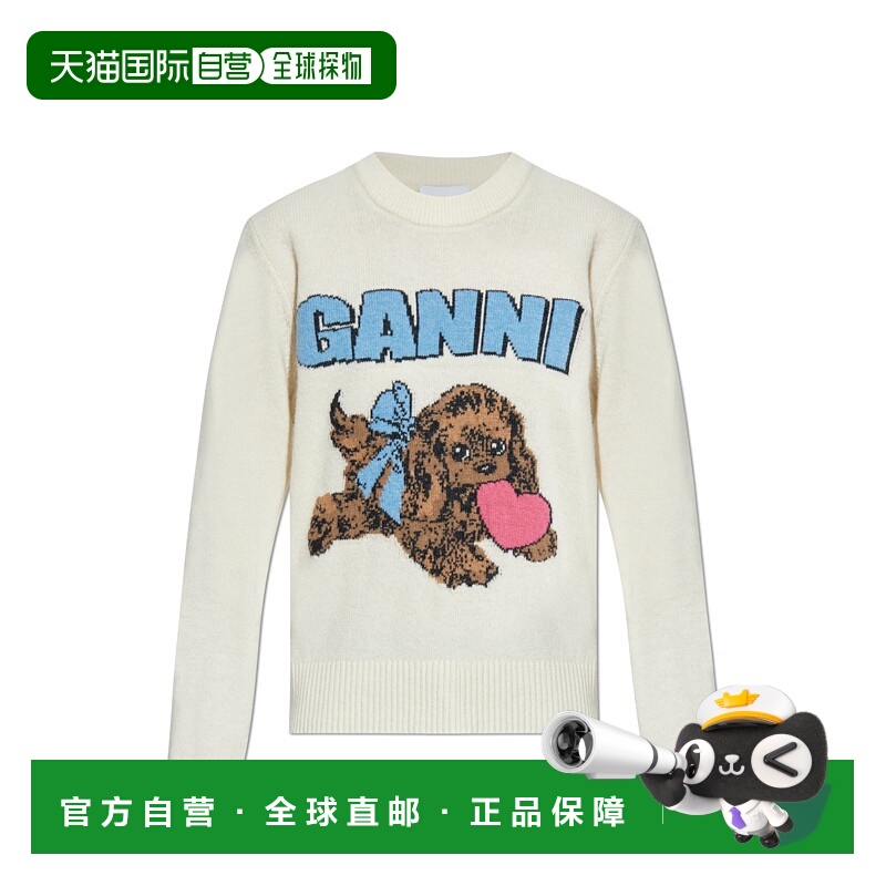 1h可退 GANNI 女士针织衫 K25622678135 AW2025 乳白色 Crew neck